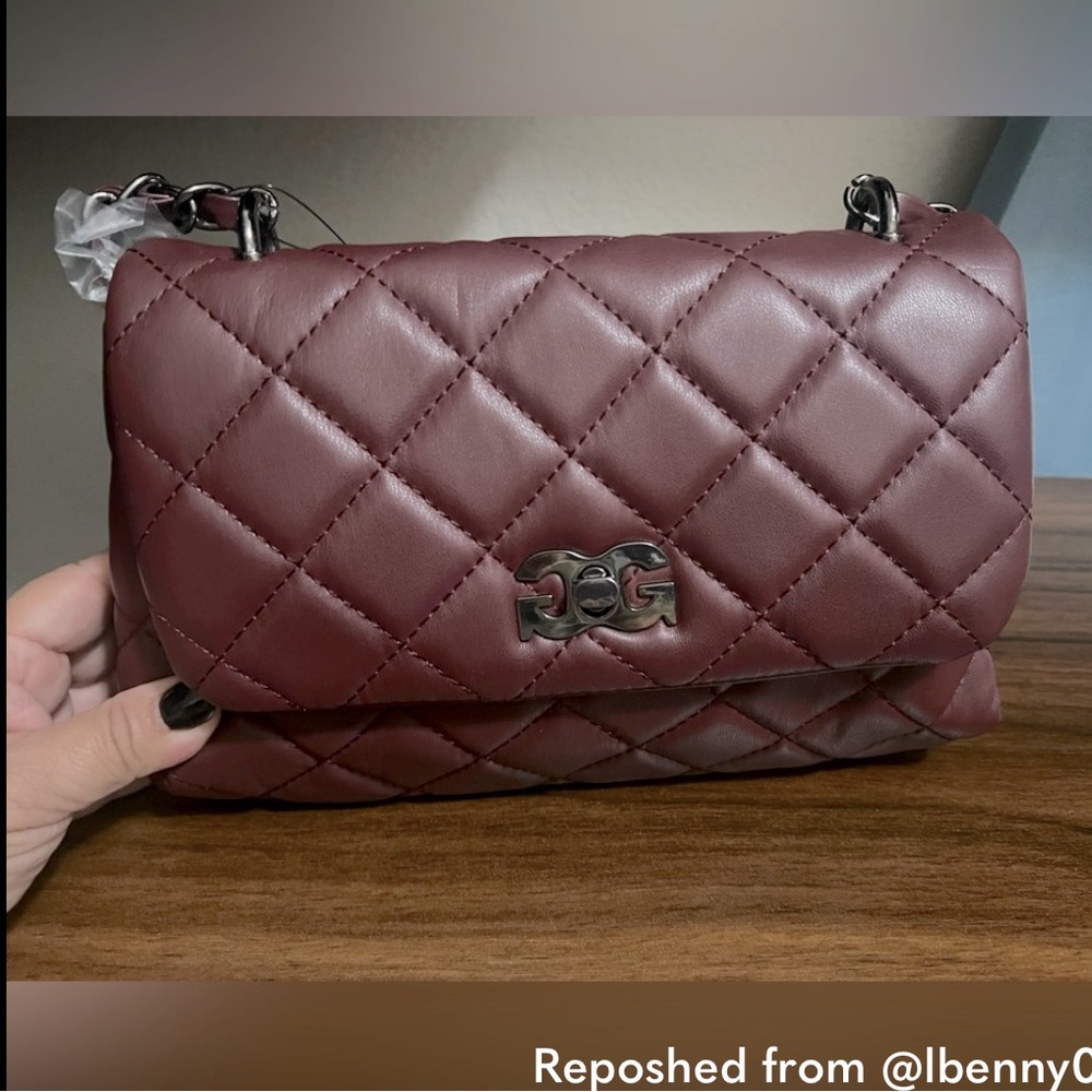 Gilda Paris Quilted Burgundy Shoulder Bag